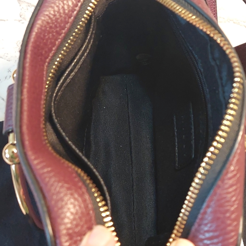 Milly Burgundy Mini Bag with Gold Accents - Picture 5 of 8